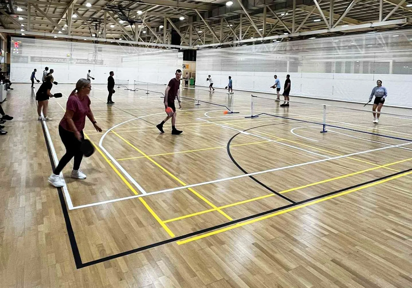 Pickleball session in the stadium at St Clair Recreation Centre