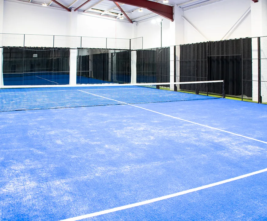 Indoor padel court at Pickwick Padel Club