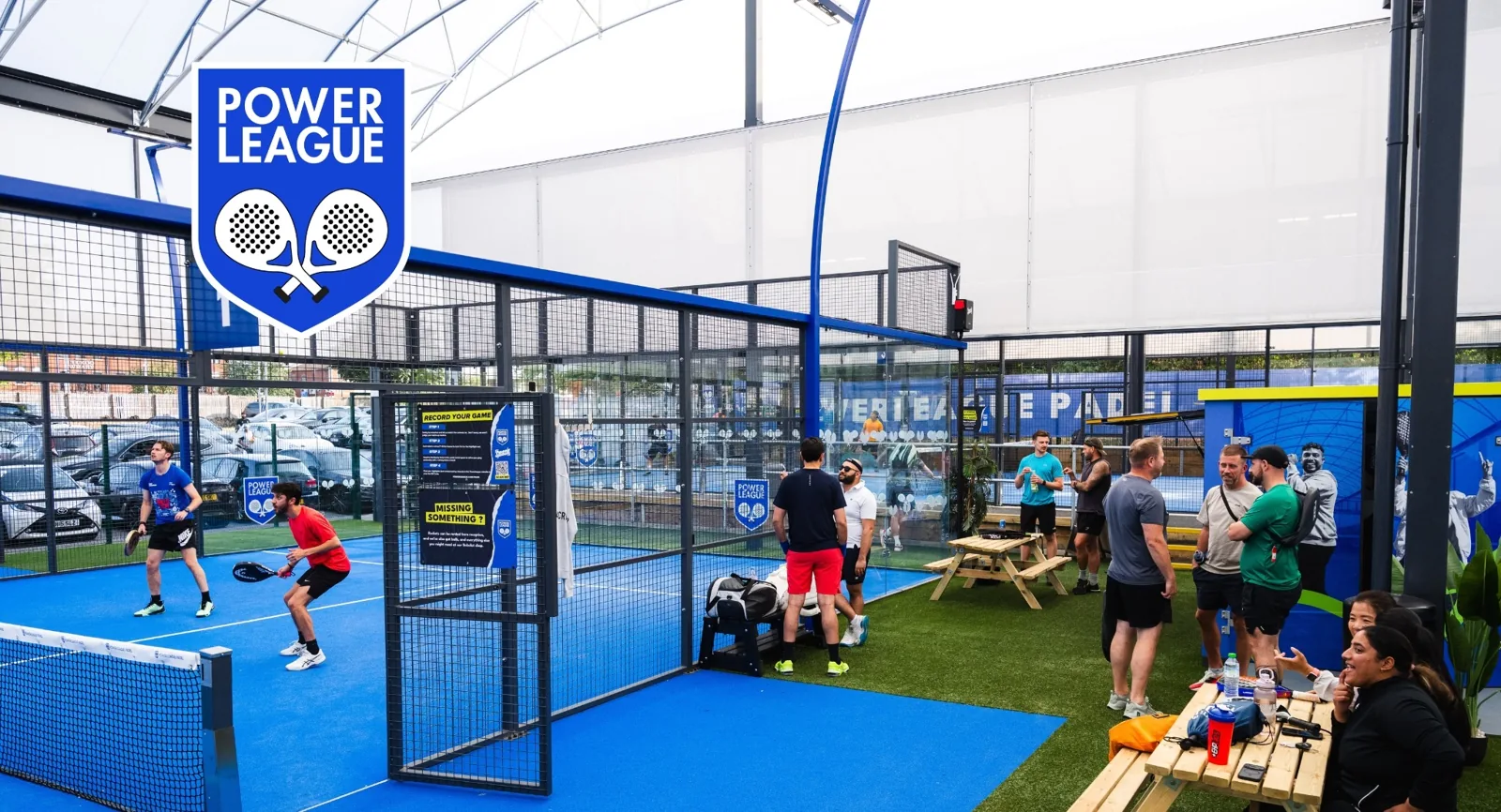 Padel court under the roof at Powerleague Birmingham