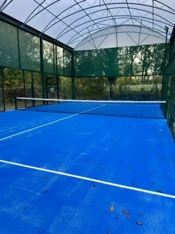 Covered padel court at The Weald Racquets Club