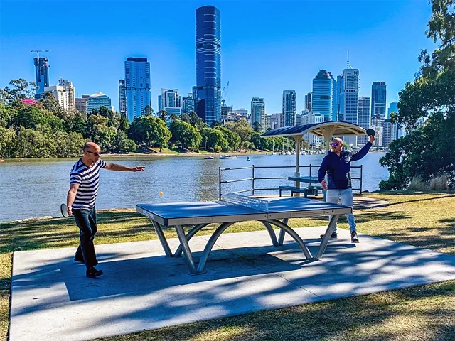Outdoor table tennis table at Kangaroo Point Cliffs Park