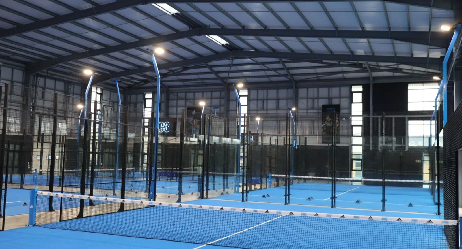 Indoor padel courts at Surge Padel Bristol