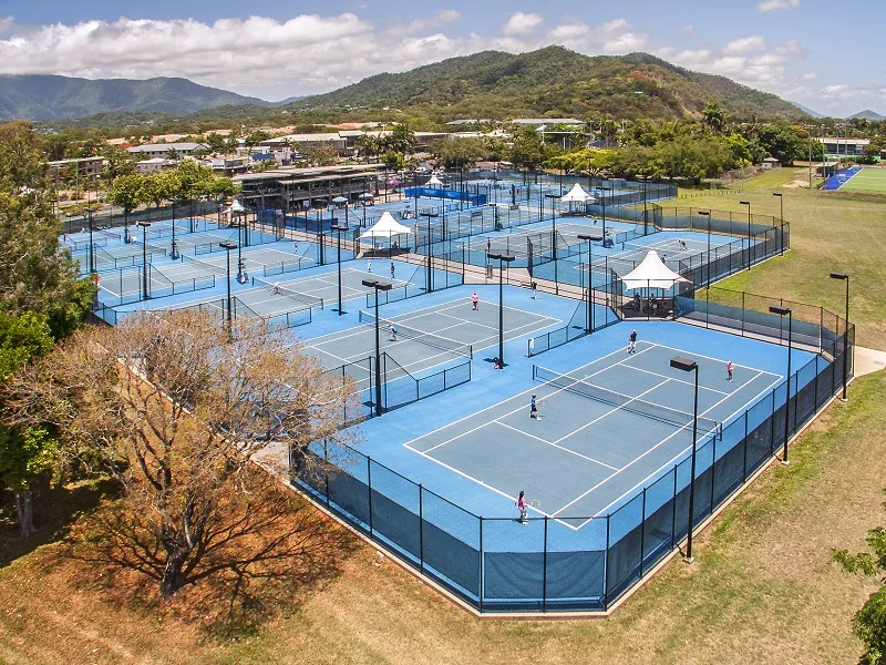Aerial view of the courts at Cairns International Tennis Centre