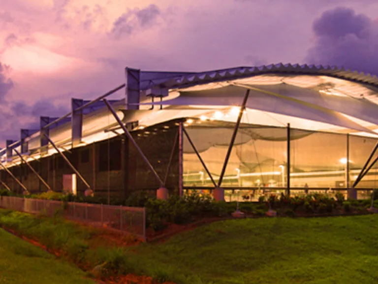 Building photo: Redlynch Central Sports Stadium at dusk