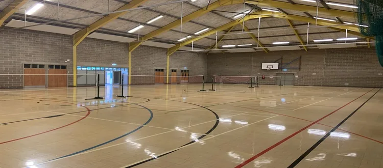 Sports hall with badminton nets at Cherry Hinton Village Leisure Centre