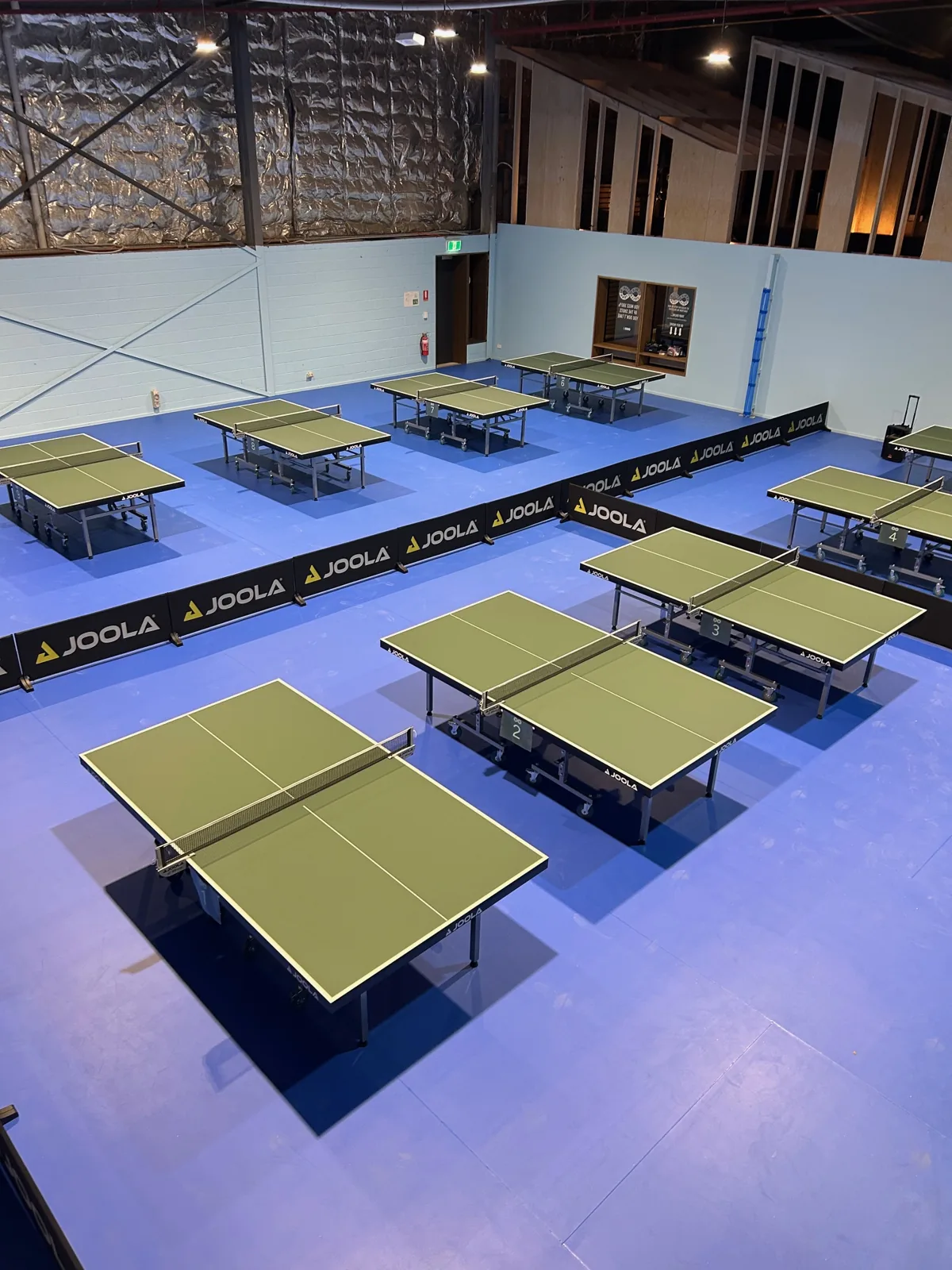 Tables set up at Table Tennis Collective, Fyshwick