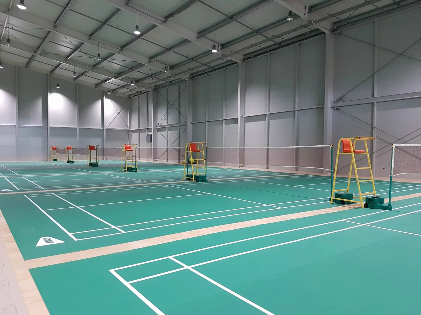 Badminton courts inside Zhu Badminton Centre, Wigram