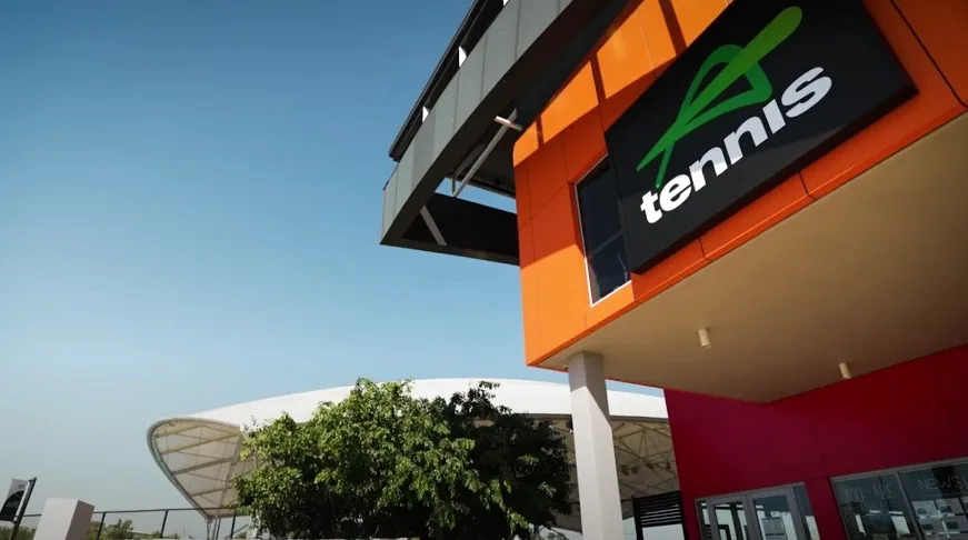 Building photo: entrance of Darwin International Tennis Centre, Marrara