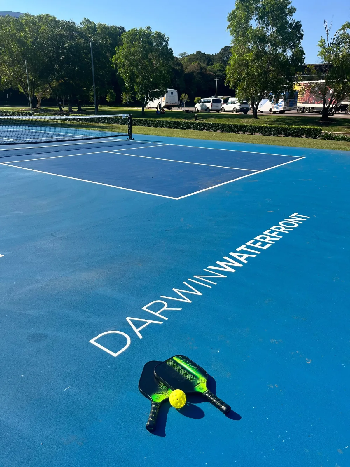 Pickleball court surface at Darwin Waterfront