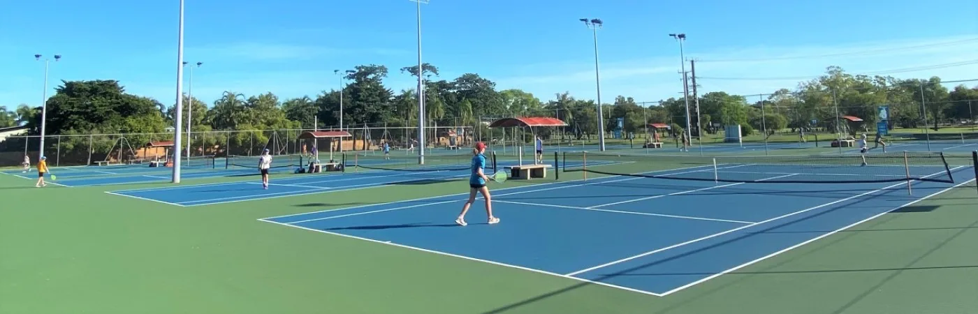 Hard courts at Gardens Tennis and Pickleball Club