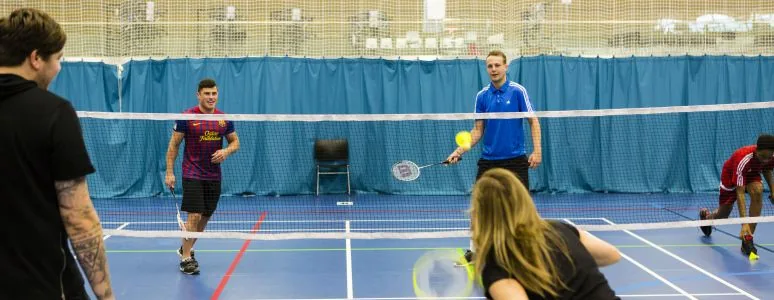 Badminton on the sports courts at Derby Arena