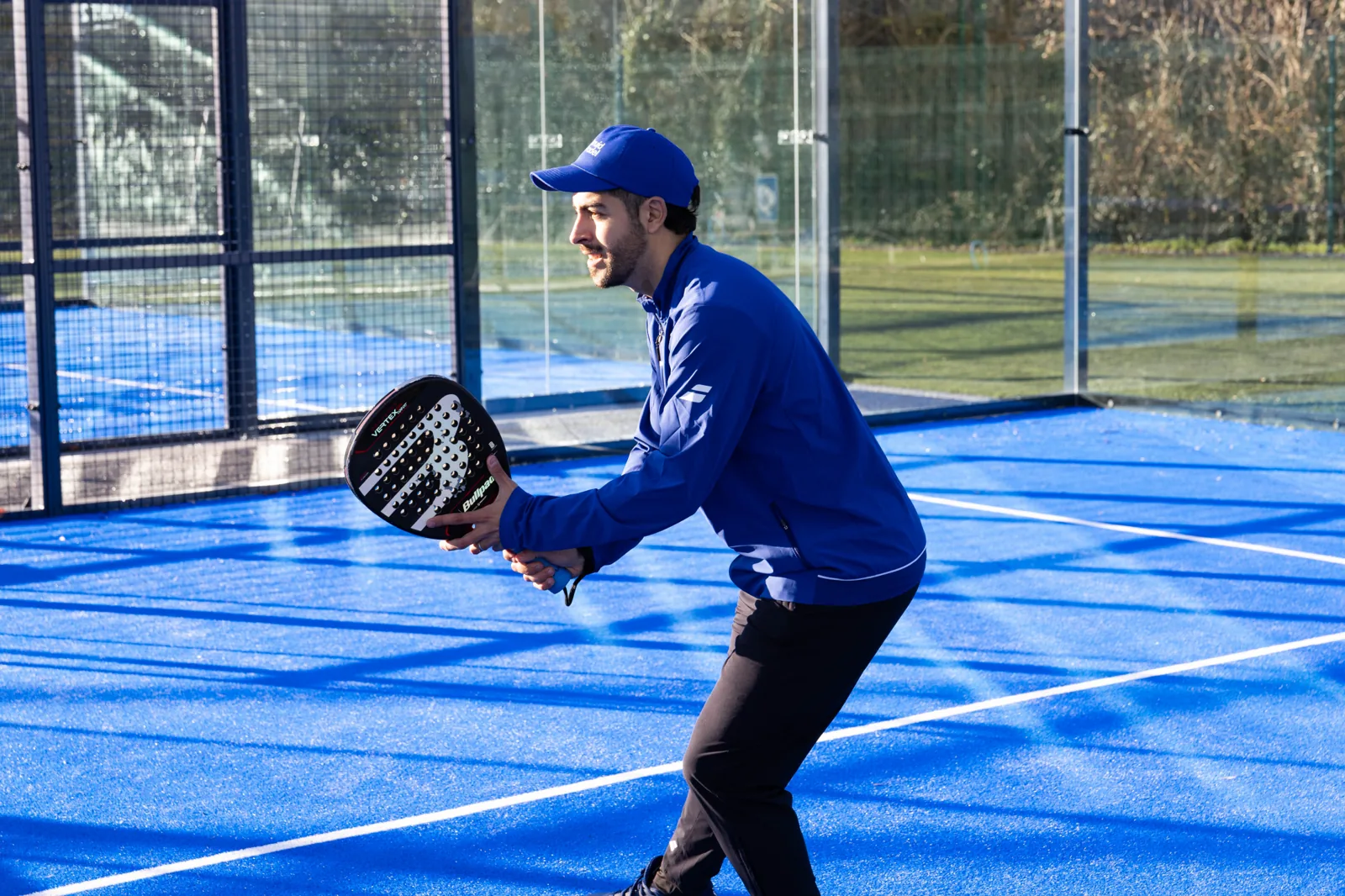 Player on court at Druid Padel Coolmine