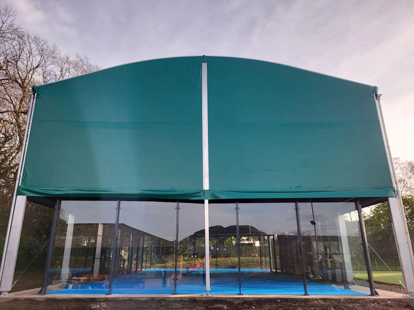 Canopy-covered padel court at Craigmillar Park Tennis & Padel Club