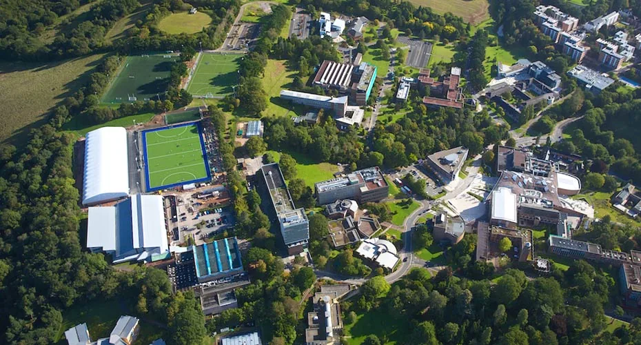 Aerial view of the University of Exeter Sports Park buildings