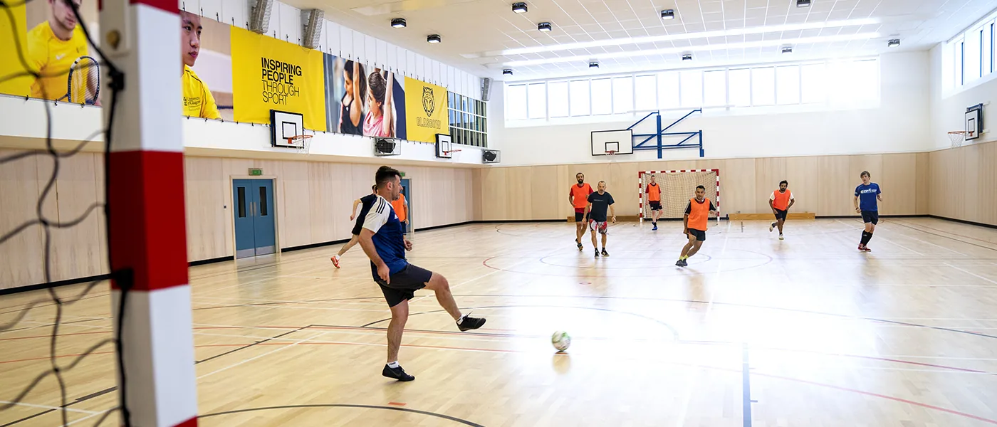 Sports hall in the Stevenson Building, UofG Sport