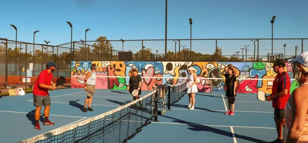 Pickleball players on the courts at KDV Sport, Carrara