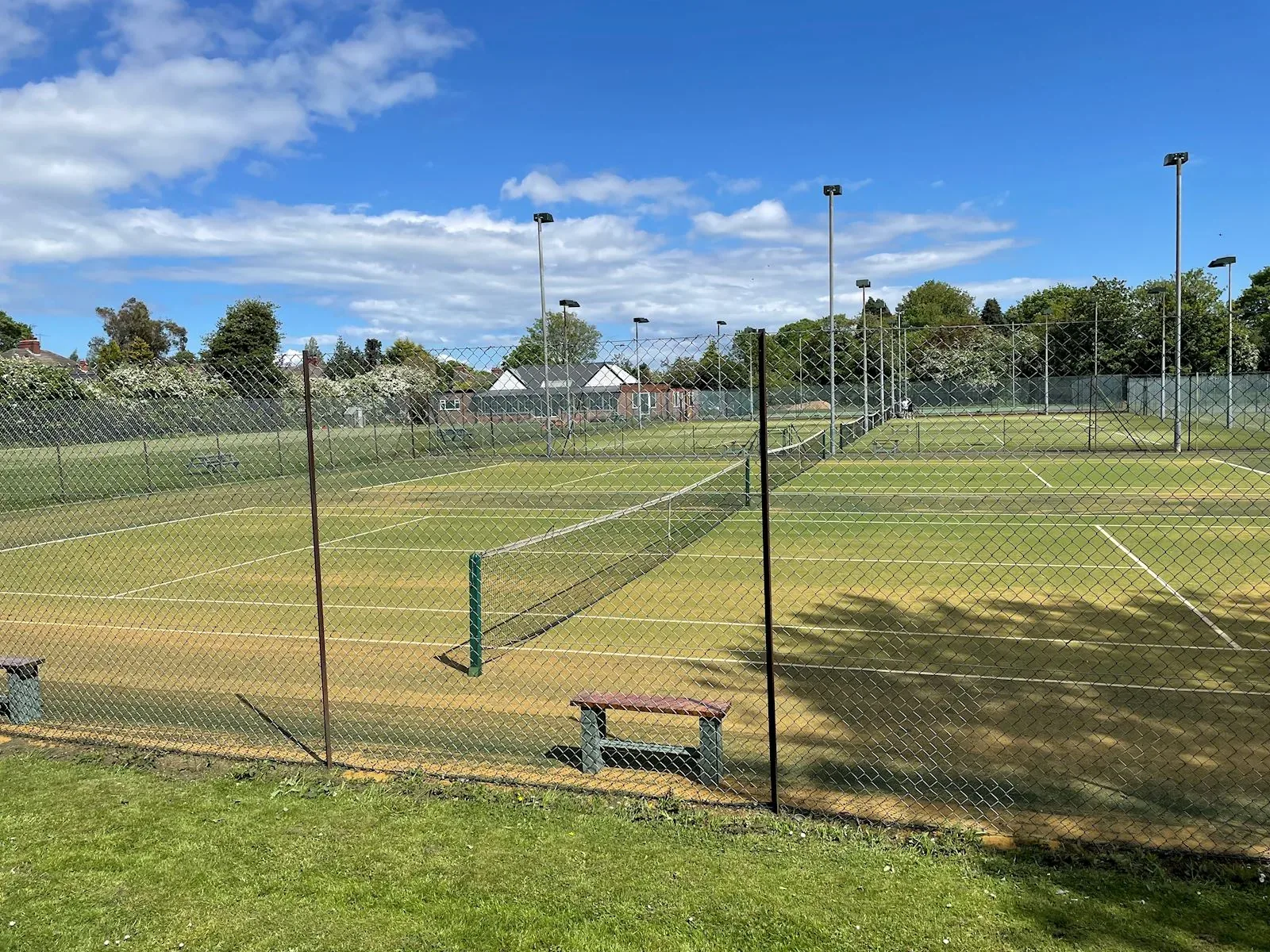 Artificial grass tennis courts at Cottingham Lawn Tennis Club, home of the padel centre