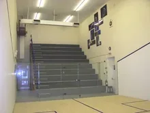 Squash court with spectator seating at Hull and East Riding Squash Club