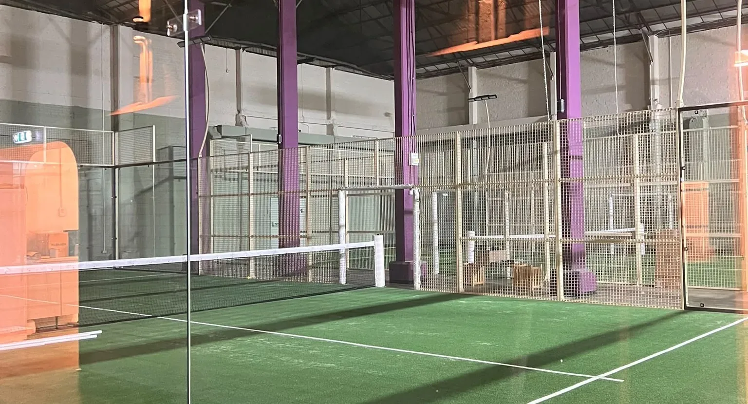 Indoor padel court at The Padel Factor
