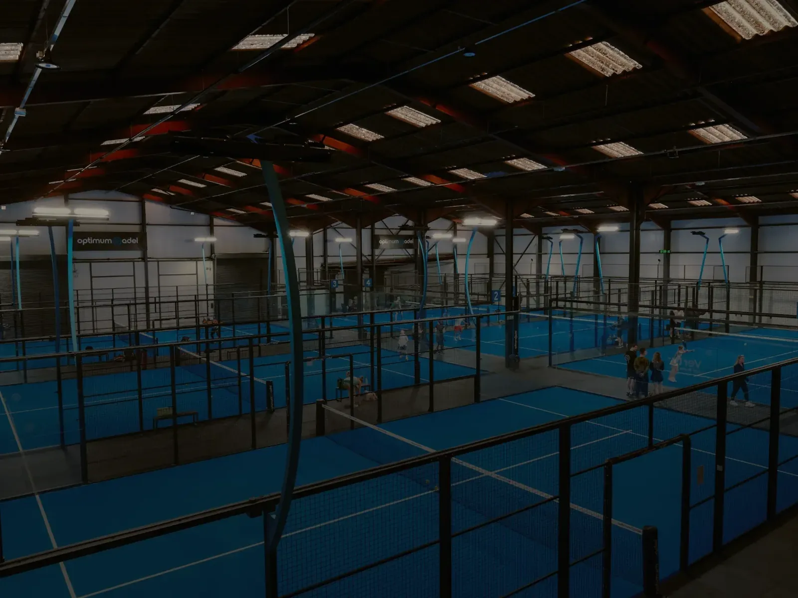 Indoor padel courts at Optimum Padel, Cross Green