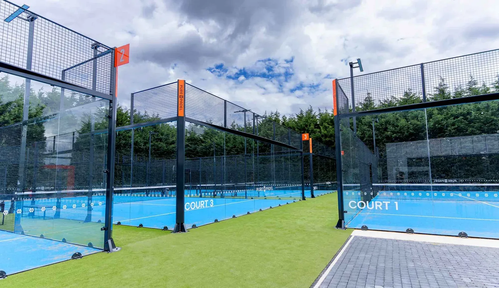 Outdoor padel courts at Pure Padel North Leeds