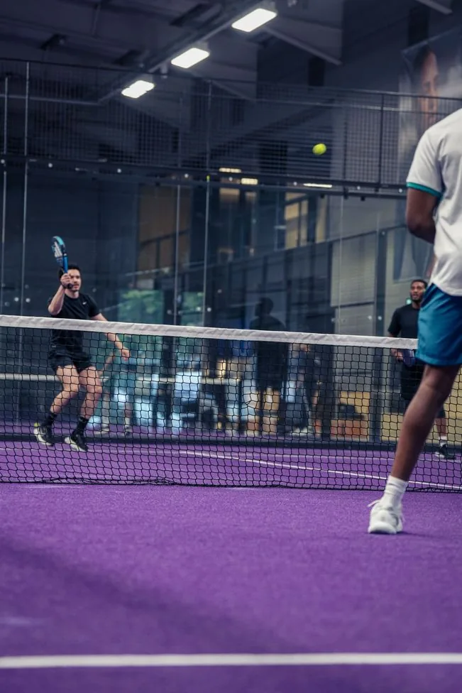 Players on an indoor court at Rocket Padel Beckton