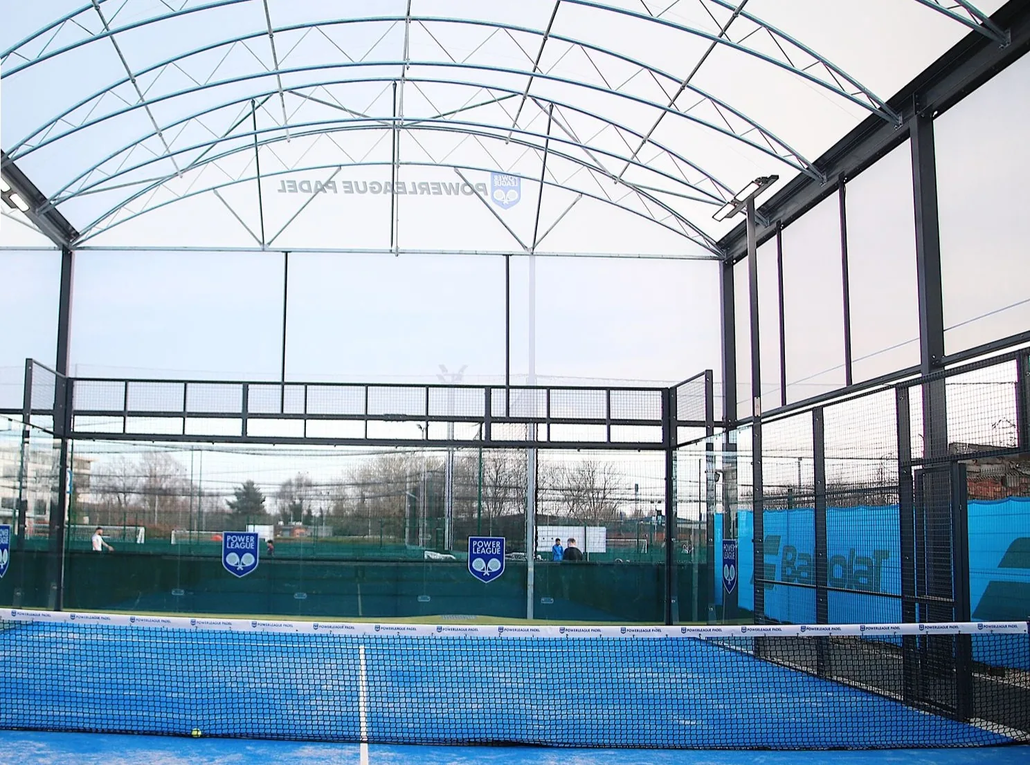 Covered padel court at Powerleague Manchester Nicholls (cropped to remove a logo overlay)