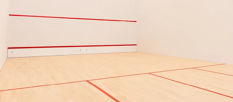 Squash and racquetball court at Sugden Sports Centre