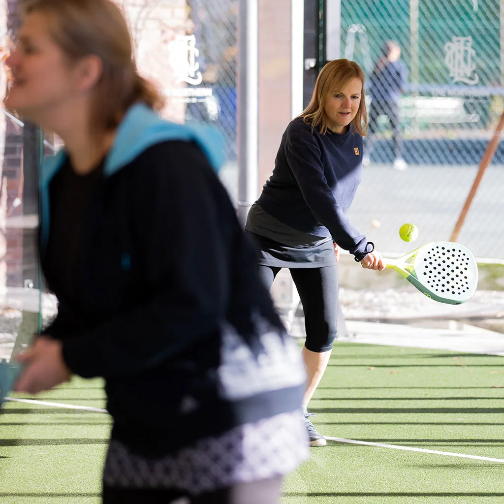 Players on a padel court at The Northern