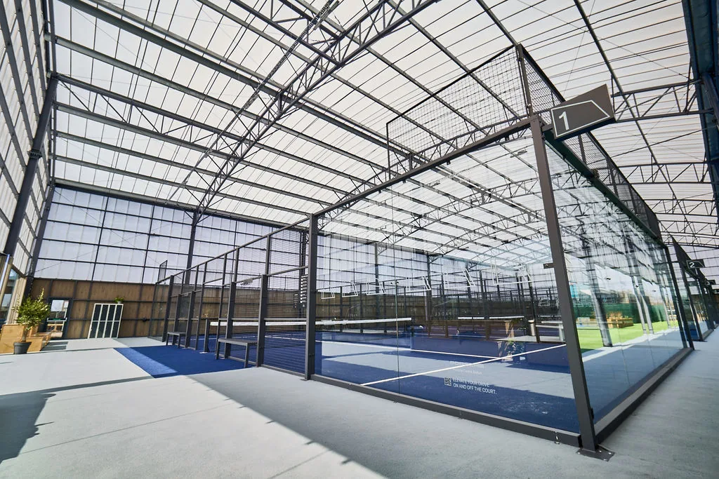 Covered padel courts at The Padel Club TraffordCity