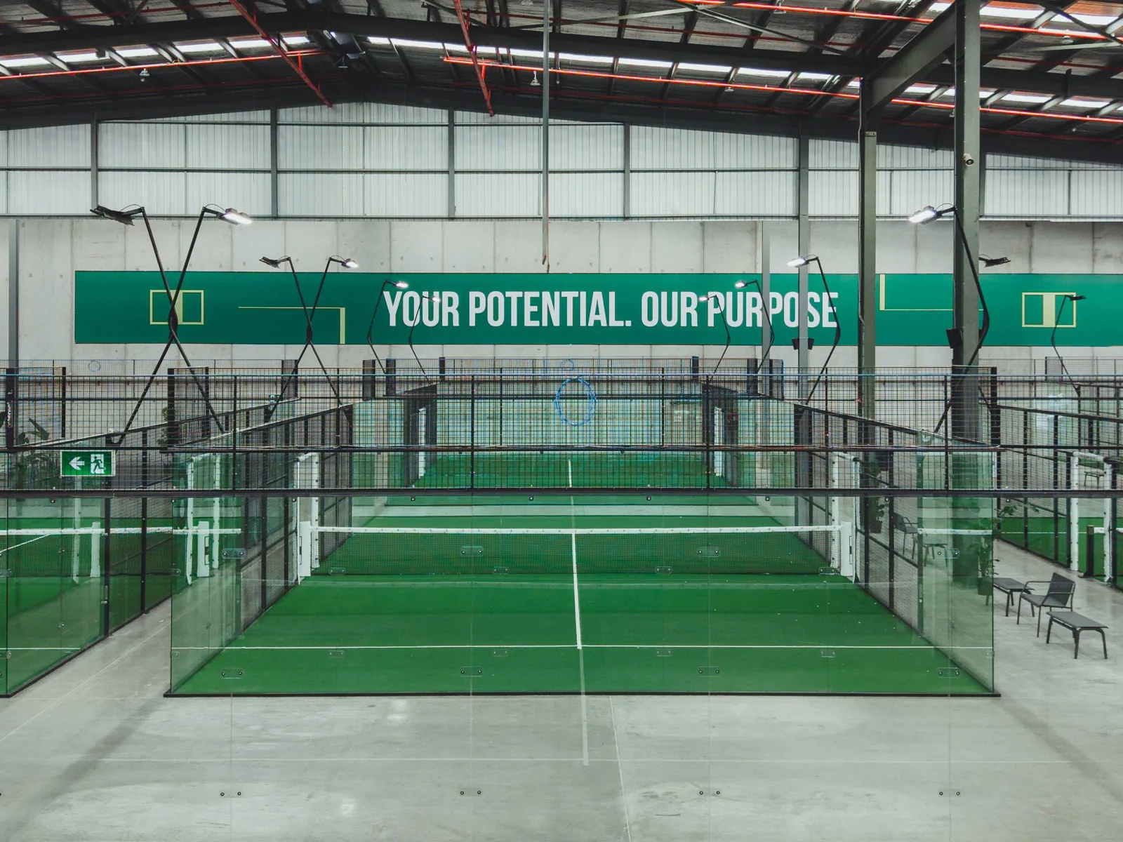 Indoor padel courts at G4P Port Melbourne