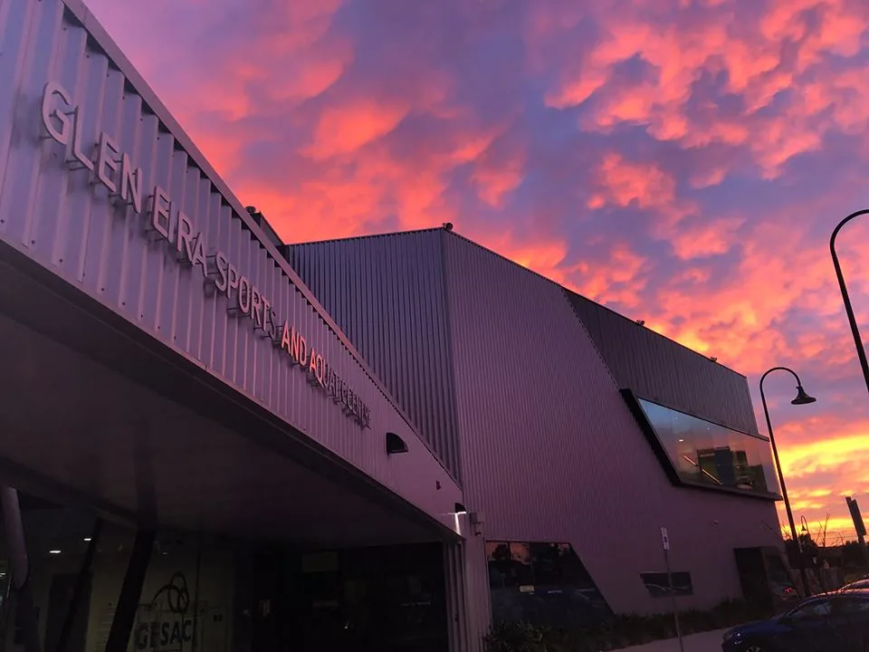 Building photo: the front of Glen Eira Sports and Aquatic Centre