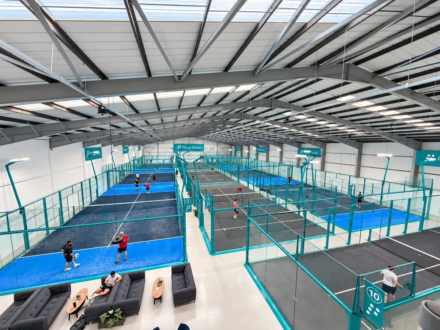 Indoor padel courts at Pikup Padel, Gateshead