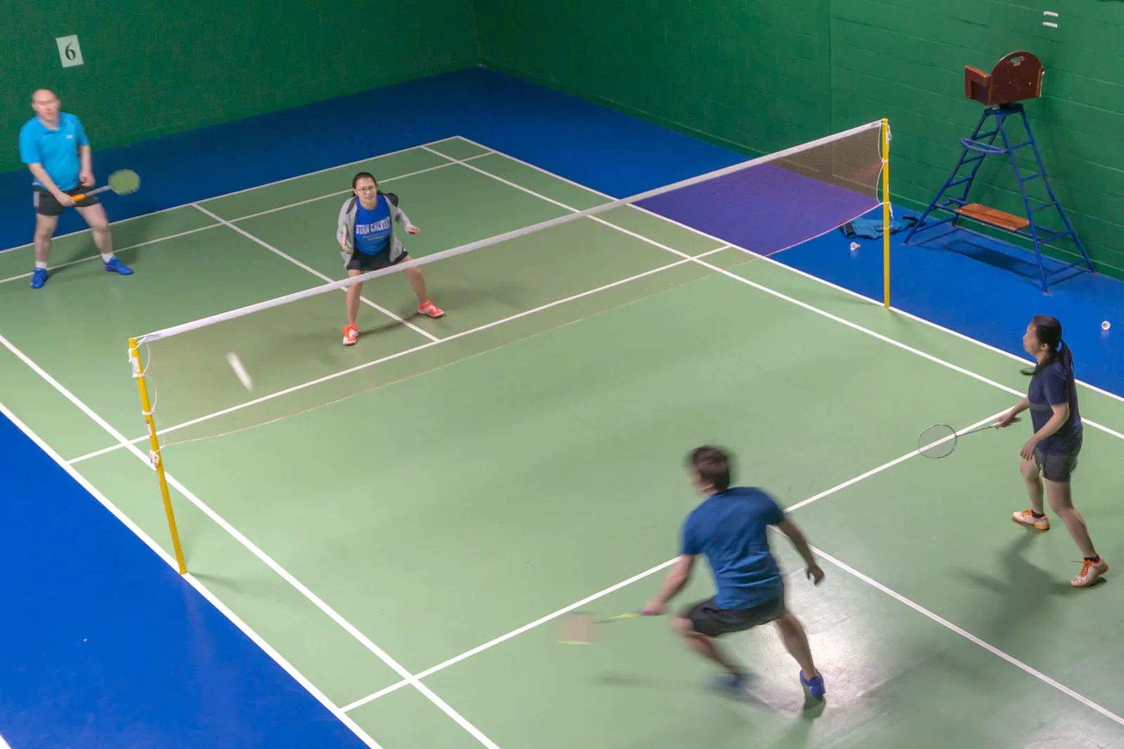 Badminton doubles at Tyneside Badminton Centre