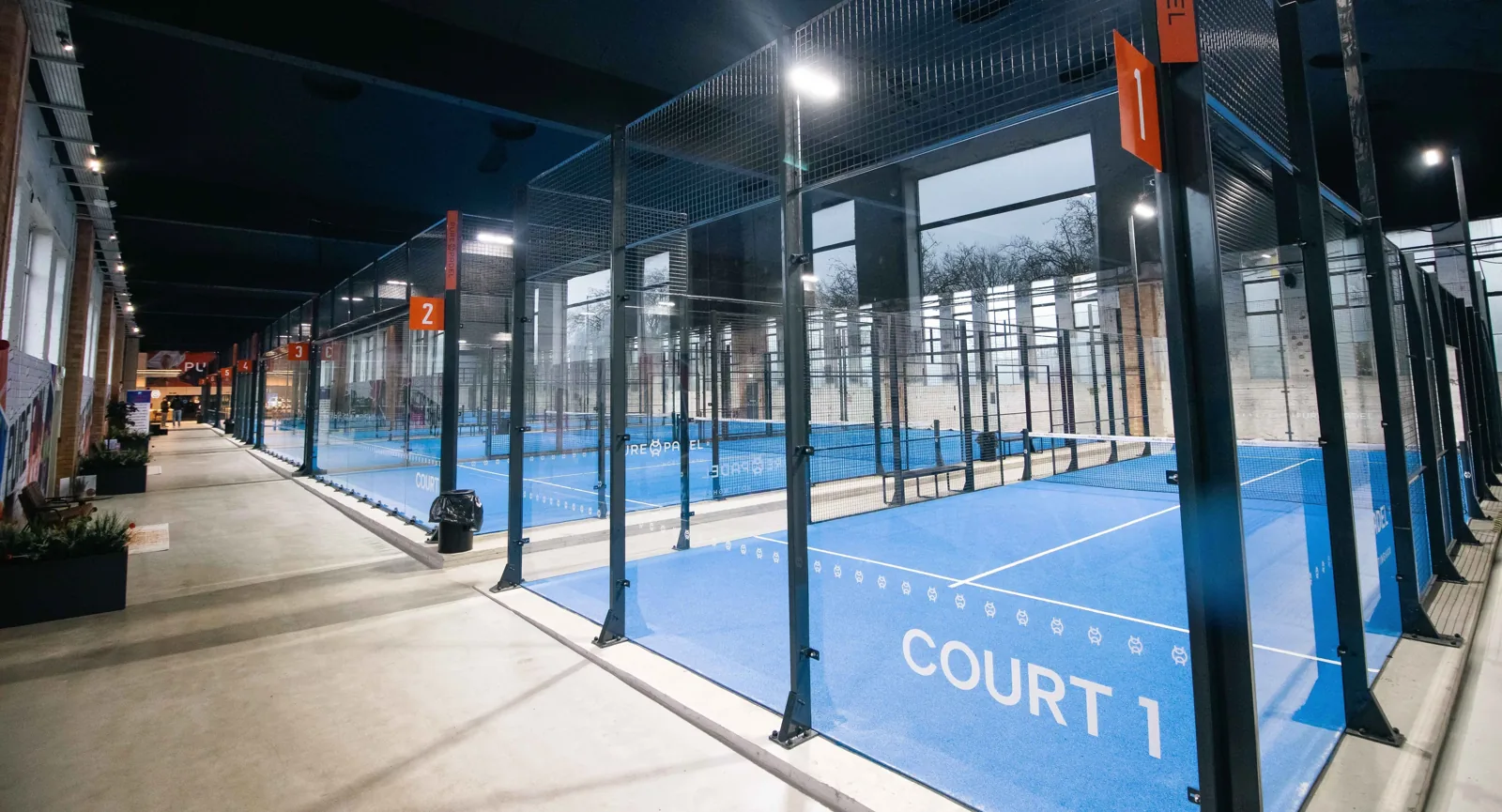 Indoor padel courts at Pure Padel Nottingham