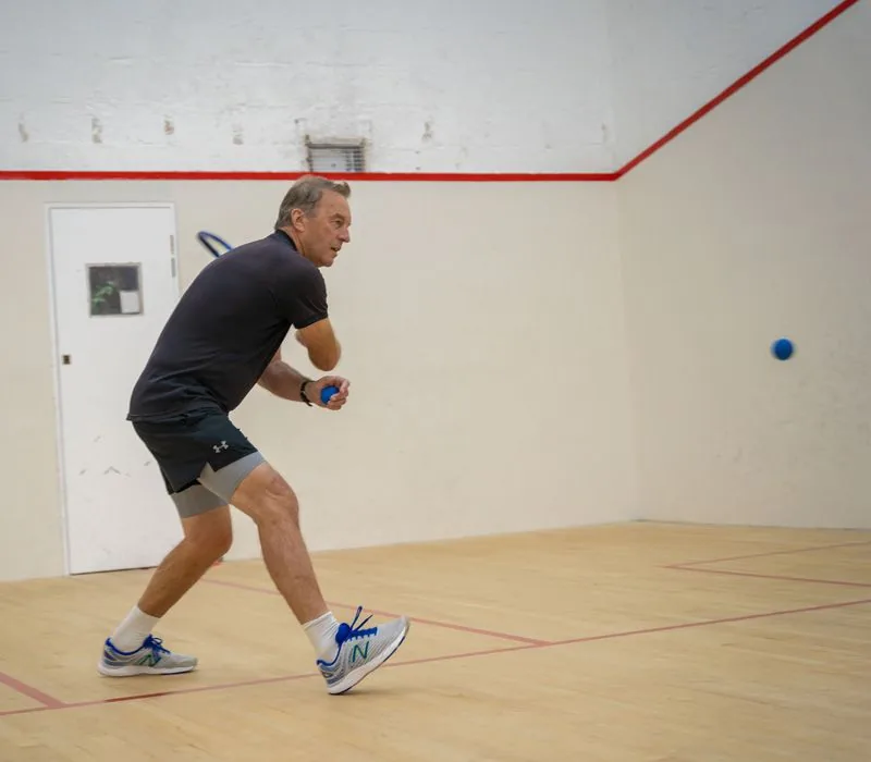 Squash court used for racketball at Fort Stamford