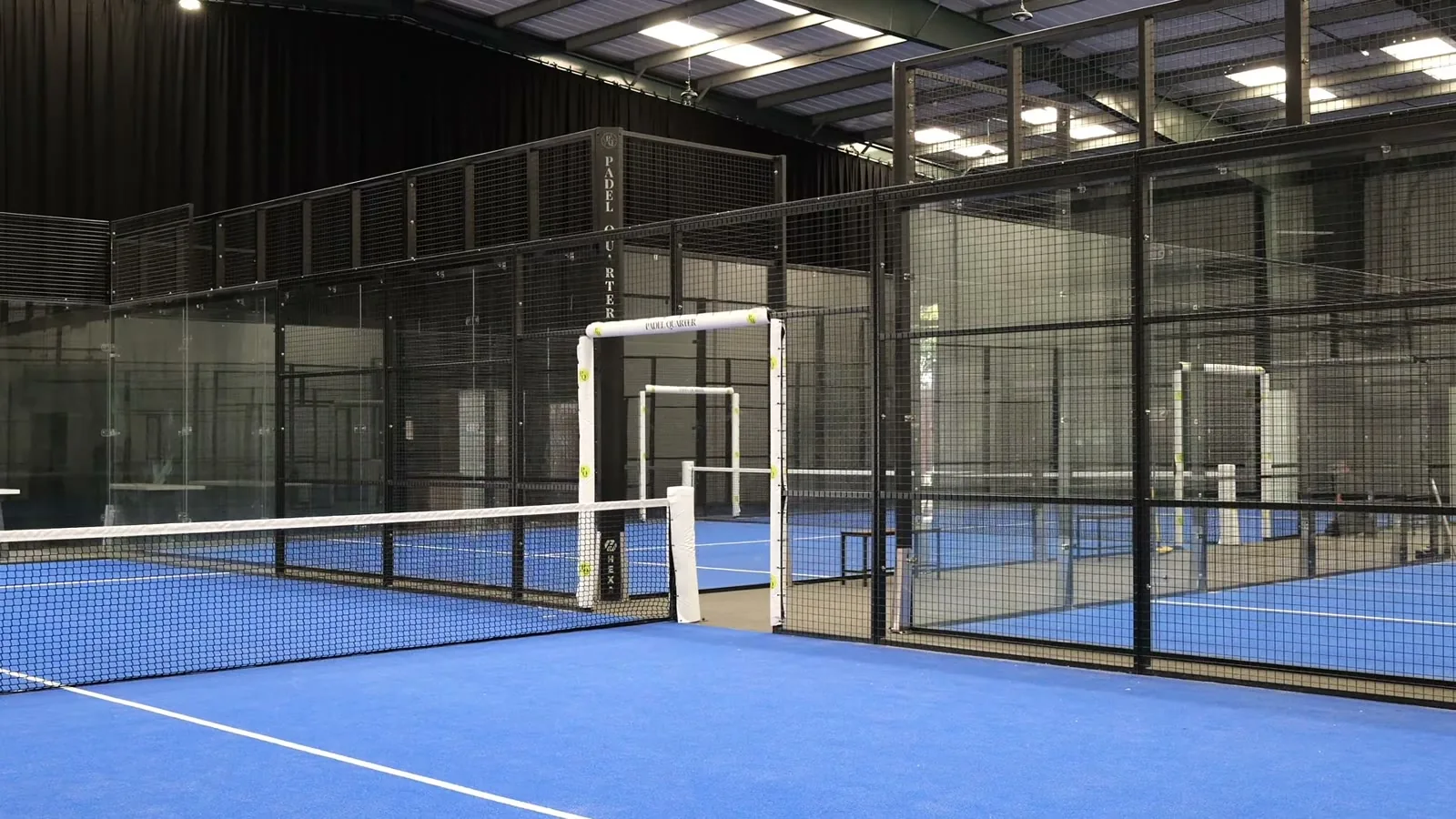 Indoor padel courts at Padel Quarter, Portsmouth