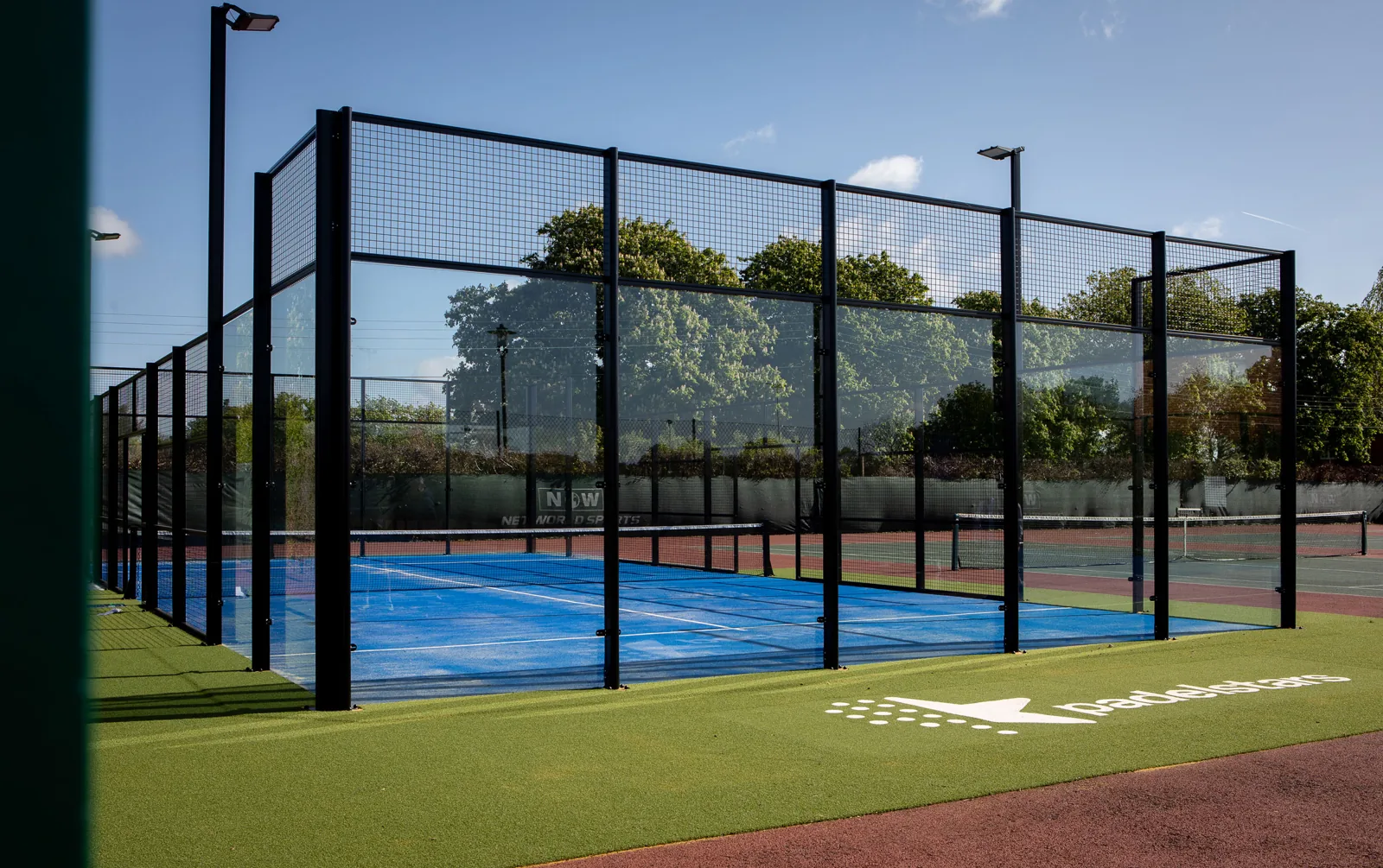 Outdoor padel court at PadelStars Reading, Berkshire County Sports Club