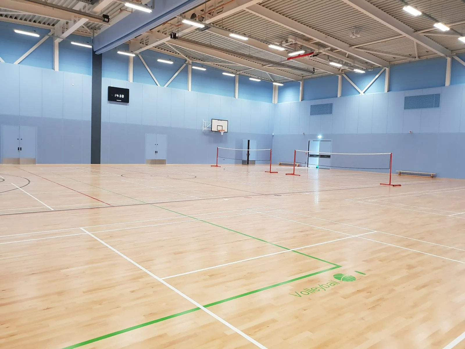 Sports hall with badminton courts at Rivermead Leisure Centre