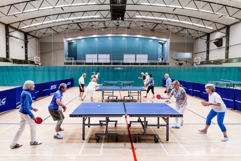 Table tennis in the stadium at Noosa Leisure Centre