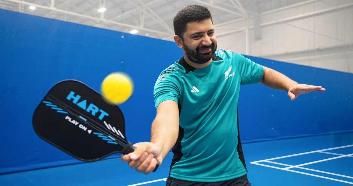 Pickleball on a court at Sydney Olympic Park Sports Halls