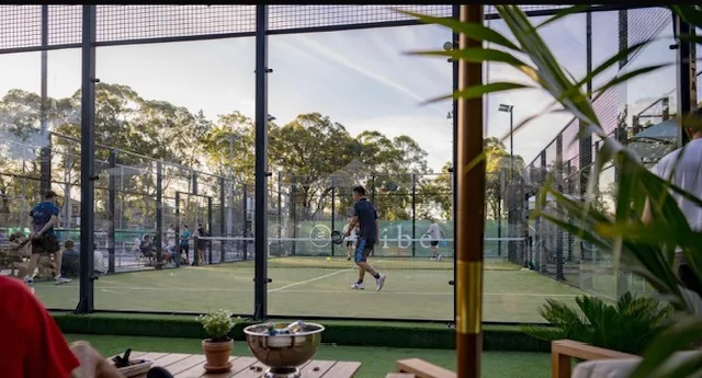 Outdoor padel courts at Tribe Padel & Wellness Sydney in North Ryde