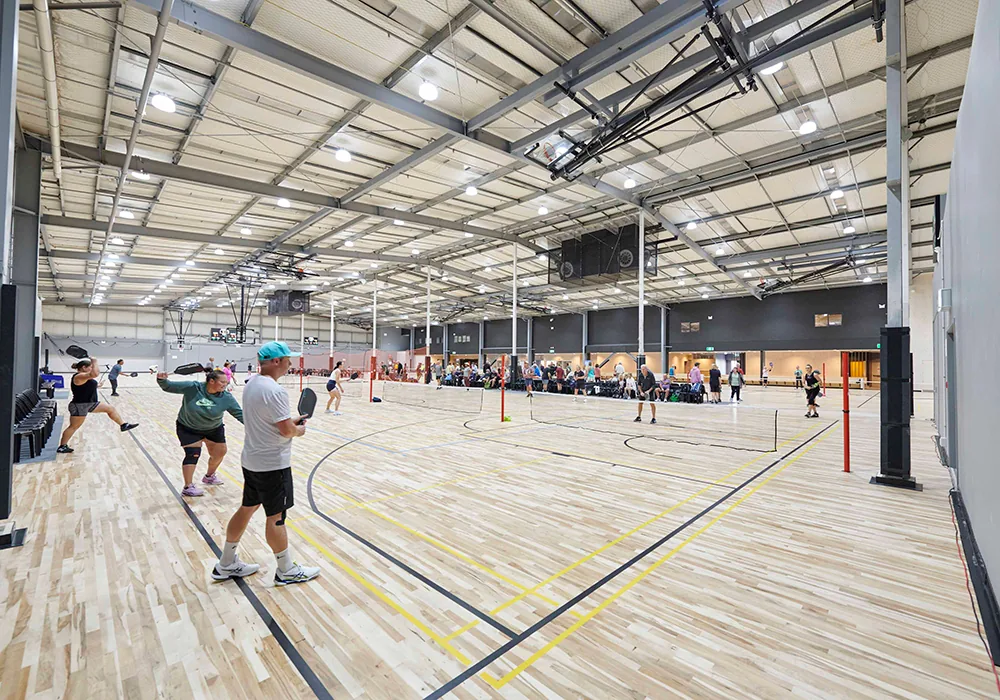 Mount Pickleball Club players on the courts at Haumaru Sport & Recreation Centre