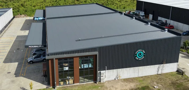 Aerial view of the Pickleball Park NZ building