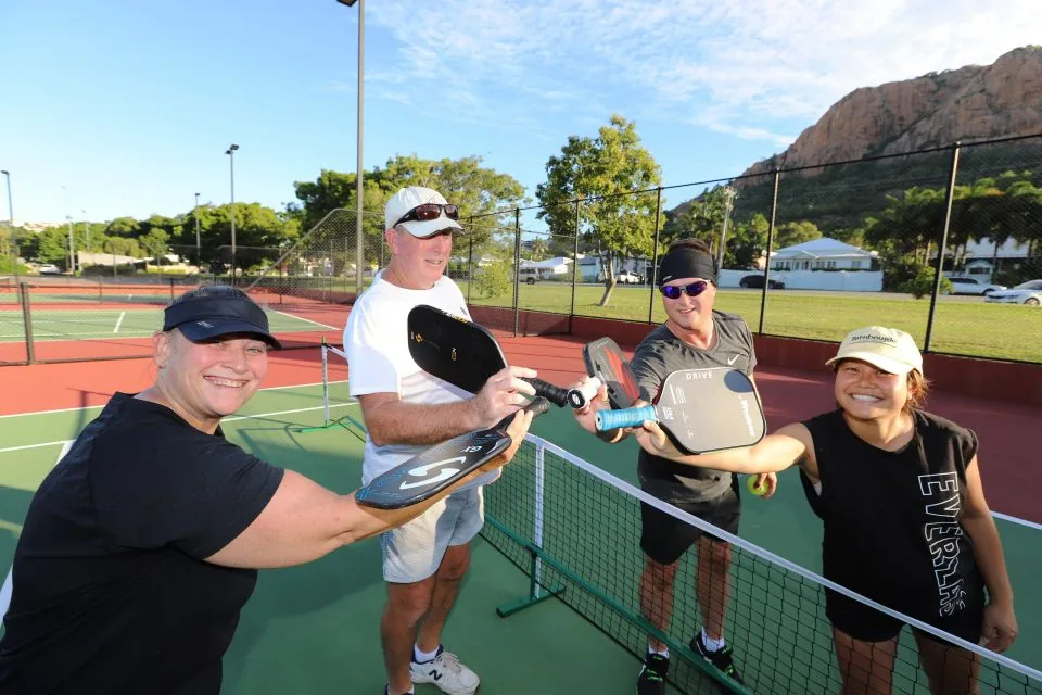 Pickleball players on court at Tennis Townsville, North Ward
