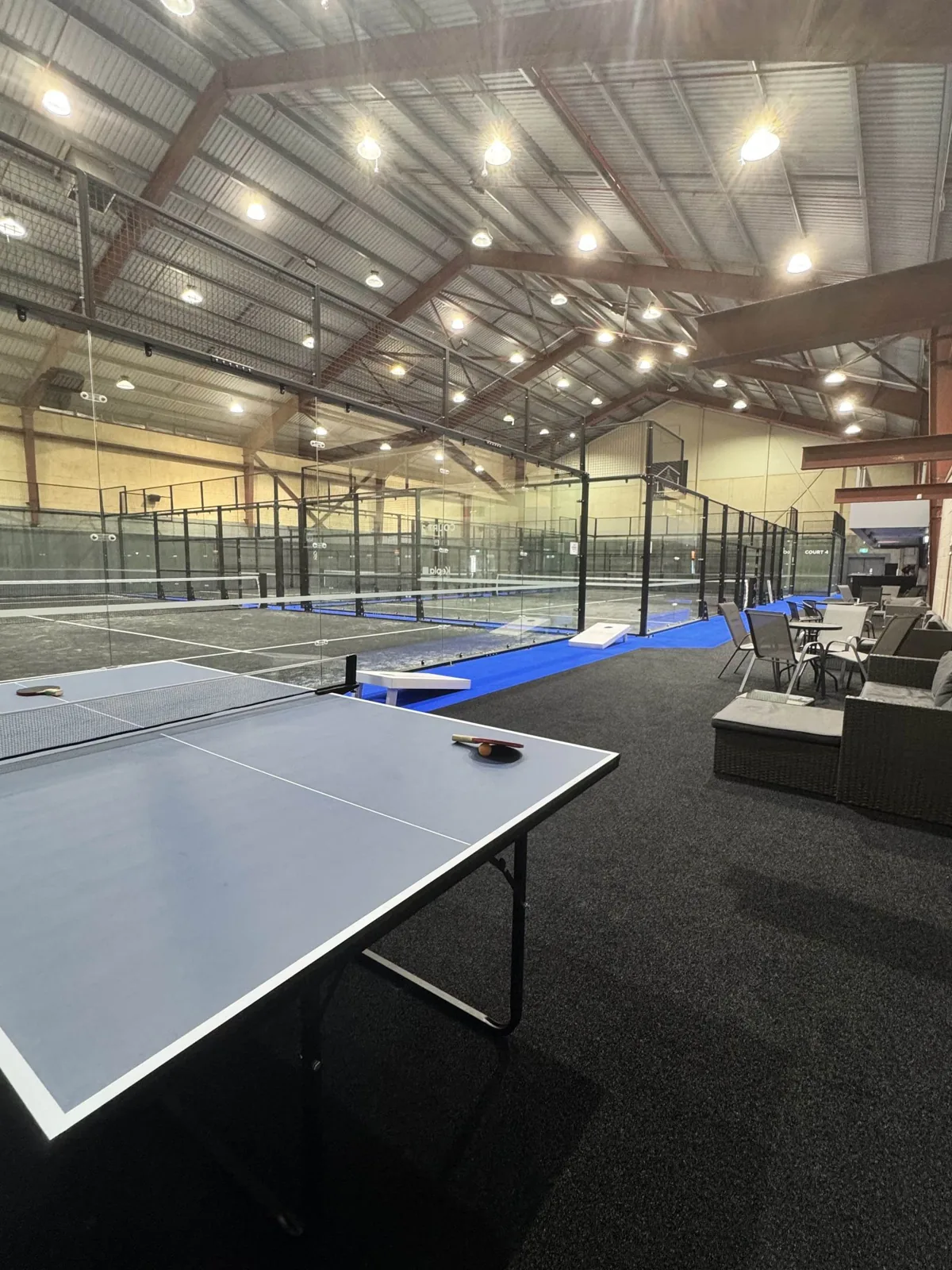 Indoor padel courts at Padel House NZ, Kilbirnie