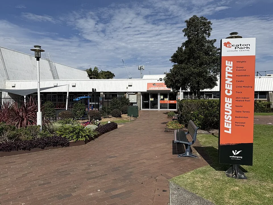 Building photo: entrance to Beaton Park Leisure Centre, where the club plays